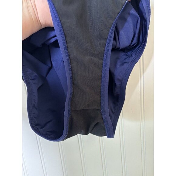 Hilor Navy Blue Ruched Tummy Control Soft Cup Bra Size 14 One-Piece Swimsuit - Picture 8 of 8